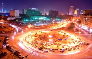 Traffic in Tahrir Square. Cairo’s population is forecast to double over the next 40 years. Photograph: Reuters